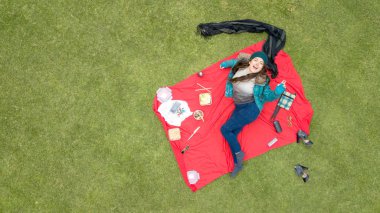 Piknik park, havadan görünümü, düzenleme için kullanılabilir alanı Bloglar ve reklamlar için ideal zevk güzel Latina öğrenci