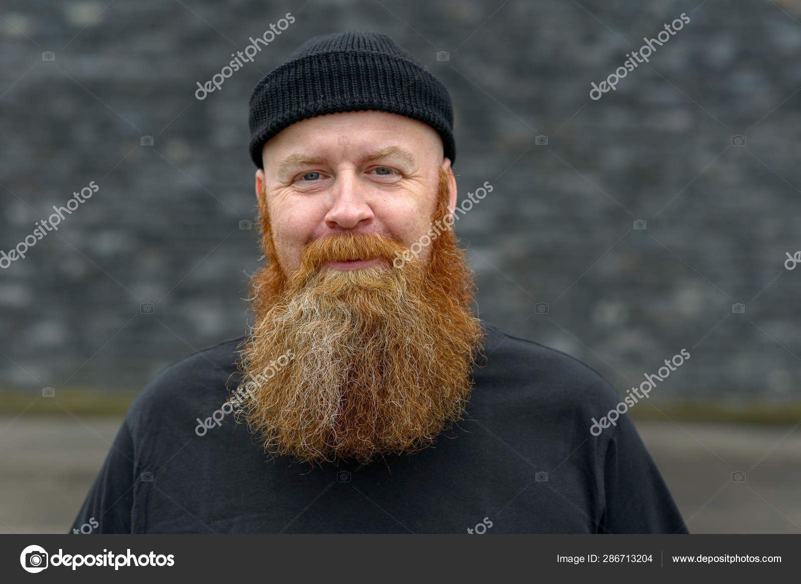 Happy jovial bearded redhead man — Stock Photo ©