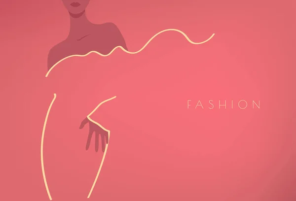 Ilustración Moda Dama Vestido Hermosa Mujer Con Estilo — Vector de stock