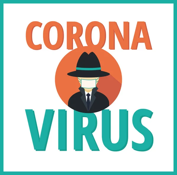 Coronavirus Pandemia Concept Mam Mask Hat — Stock Vector