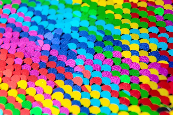 Fundo Macro Brilho Brilhantes Multicoloridos Bandeira Lgbt Paillette Tecido — Fotografia de Stock