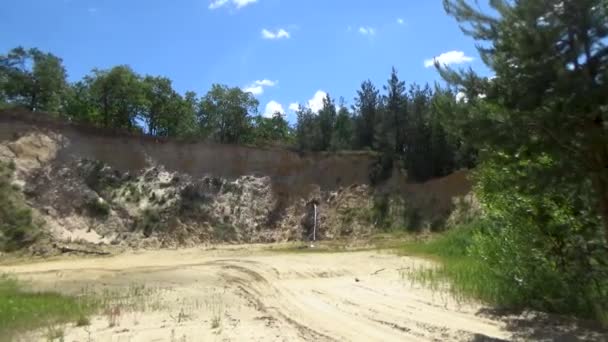 Sand quarry in the forest — Stock Video
