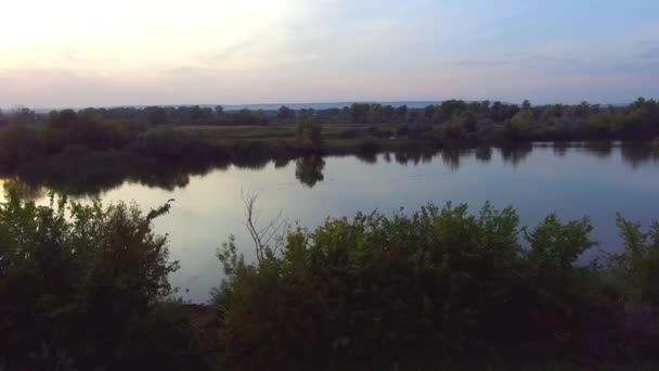 Spiegel-achtig oppervlak van de rivier — Stockvideo