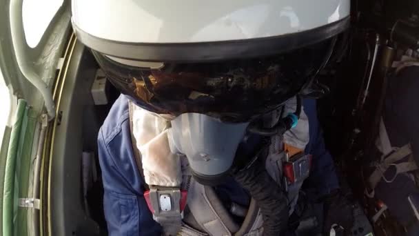 Câmera Capacete Dos Pilotos — Vídeo de Stock