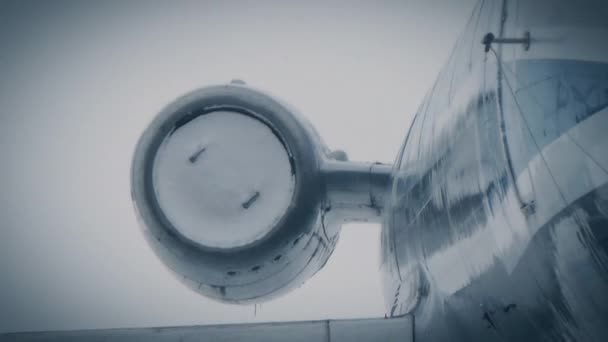 Літак у снігу — стокове відео