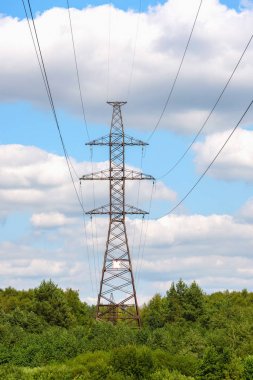 Yüksek gerilim enerji hattı destekler. Enerji, elektrik sağlanması aktarımı.