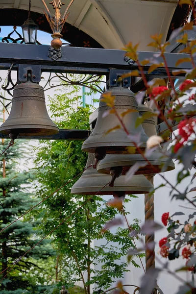 Church bells. Vintage bells in an orthodox monastery close-up.