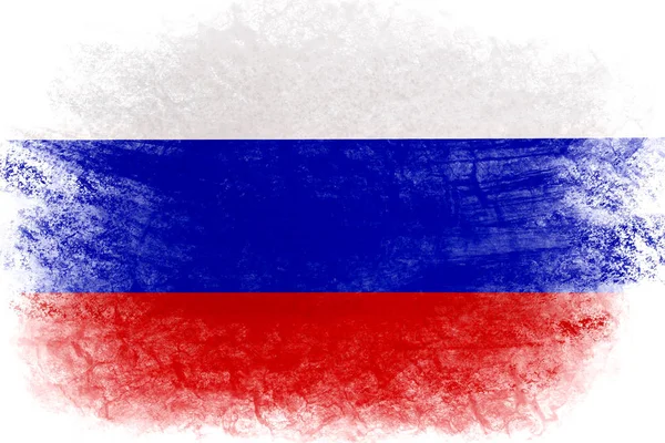 Rusland Vlag Grunge Stijl Russische Vlag Met Grunge Textuur Nationaal — Stockfoto