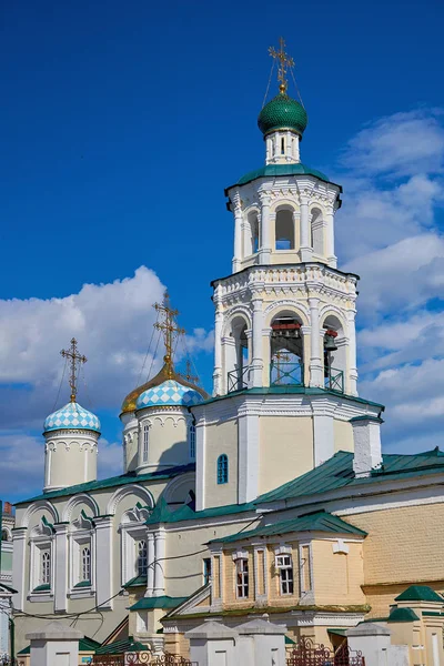 Klokkentoren Van Oude Orthodoxe Christelijke Kathedraal Kazan Religie Geloof God — Stockfoto
