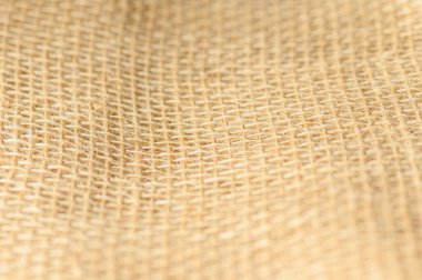 Kahverengi çuval bezi dokusu veya arka plan ve boş alan. Çuval bezi yakın plan. Eski kırsal arkaplan.