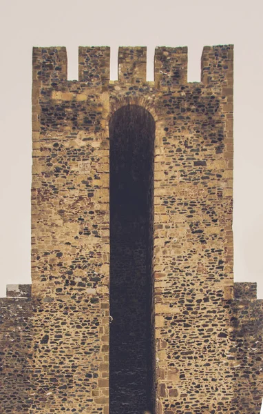 Średniowiecznej Twierdzy Obronny Mur Smederevo Serbia — Zdjęcie stockowe