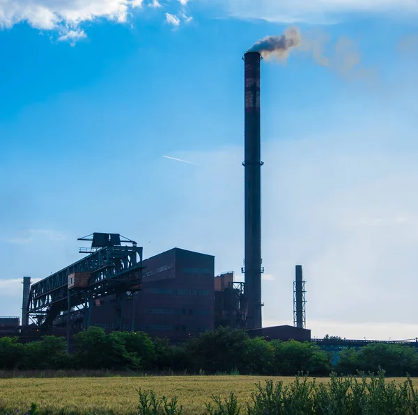 Schoorsteen Van Ijzeren Ijzer Staalindustrie — Stockfoto