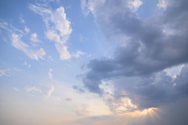 Sky and clouds, evening light