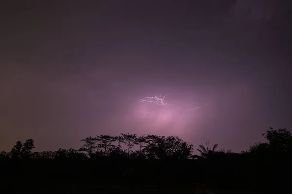 View of lightning in the sky at night