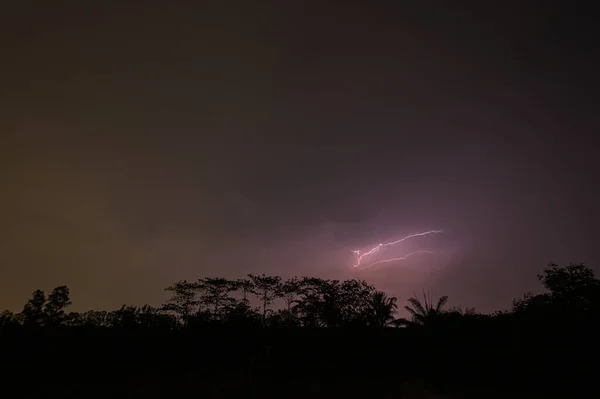 View of lightning in the sky at night