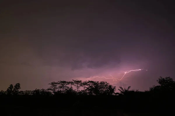 View of lightning in the sky at night