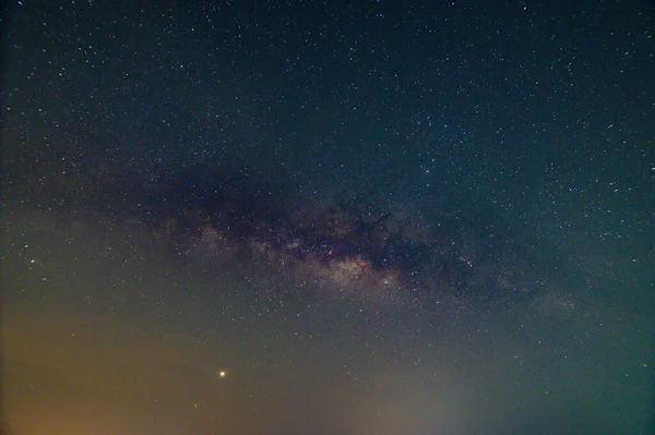 Panorama Nebe Hvězdy Noc Mléčná Dráha — Stock fotografie