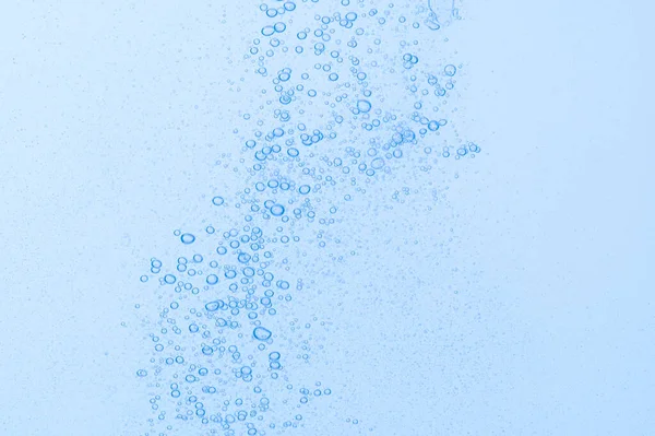 Bolhas Azuis Claras Água Fundo Branco — Fotografia de Stock