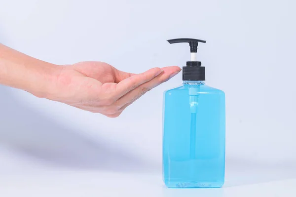 Alcohol Gel Hand Wash Protect Coronavirus Covid — Stock Photo, Image