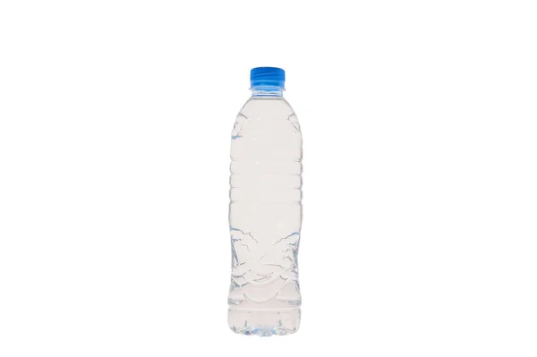 Eine Flasche Trinkwasser Auf Weißem Hintergrund — Stockfoto