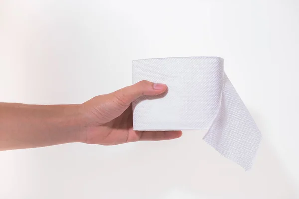 Handle Tissue Paper White Background — Stock Photo, Image