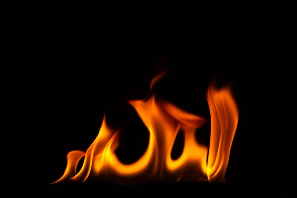 Close Shot Black Background Flame — Stok fotoğraf