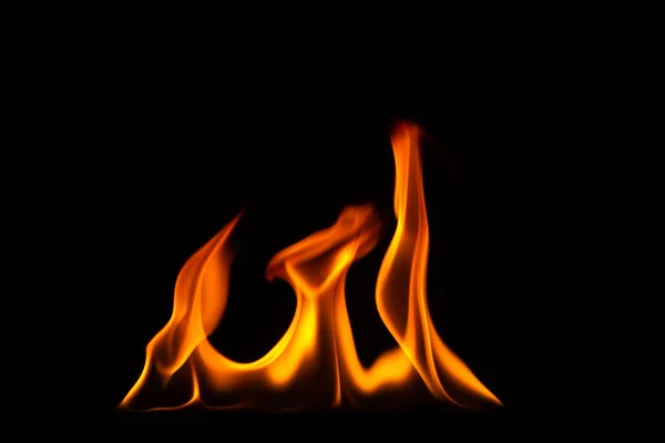 Close Shot Black Background Flame — Stock Photo, Image