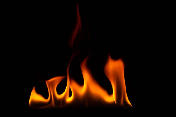 Close Shot Black Background Flame — 스톡 사진