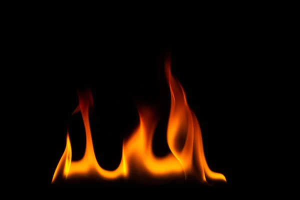 Close Shot Black Background Flame — Zdjęcie stockowe