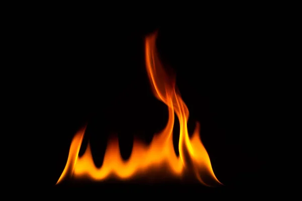 Close Shot Black Background Flame — 图库照片