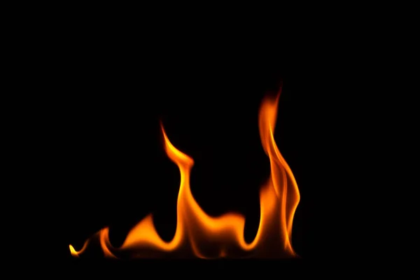 Close Shot Black Background Flame — Zdjęcie stockowe