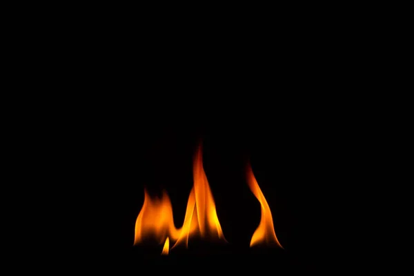 Close Shot Black Background Flame — Stock Fotó