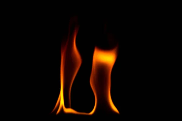 Close Shot Black Background Flame — Stockfoto