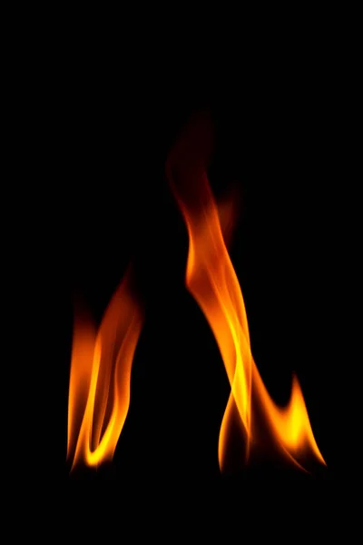 Close Shot Black Background Flame — Stockfoto