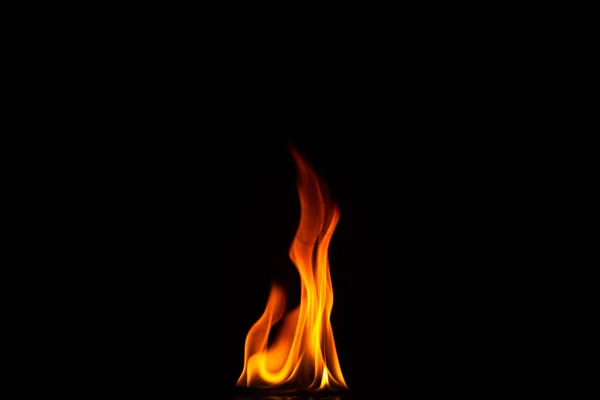 Close Shot Black Background Flame — Stockfoto