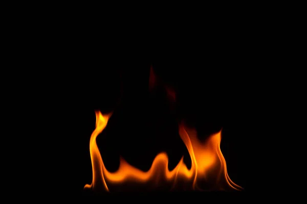 Close Shot Black Background Flame — Zdjęcie stockowe