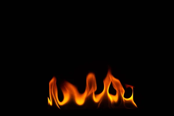 Nahaufnahme Einer Flamme Schwarzen Hintergrund — Stockfoto