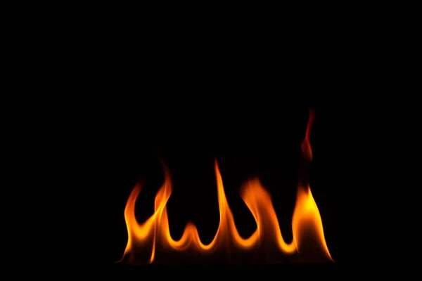 Close Shot Black Background Flame — Zdjęcie stockowe