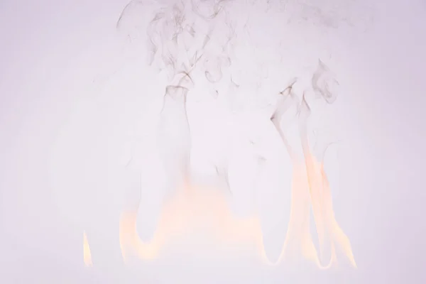 Огонь Дым Белом Фоне — стоковое фото