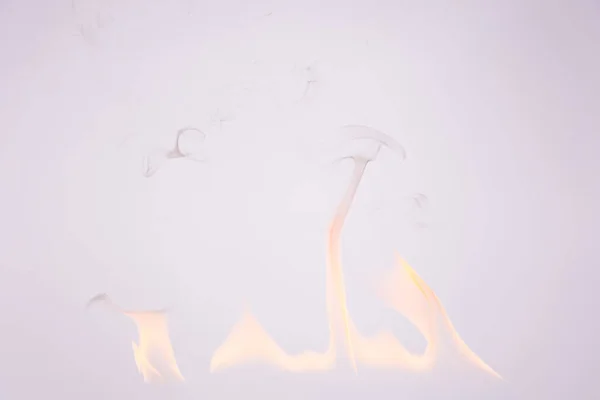 Fire and smoke in a white background