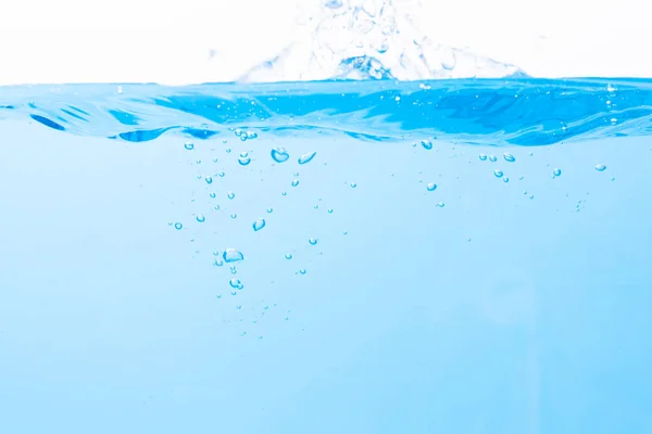 Επιφάνεια Του Νερού Και Μπλε Φυσαλίδες Νερού — Φωτογραφία Αρχείου