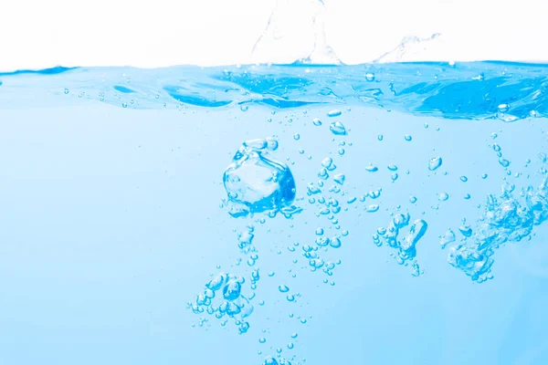 Επιφάνεια Του Νερού Και Μπλε Φυσαλίδες Νερού — Φωτογραφία Αρχείου
