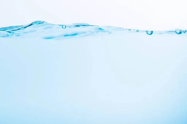 Superfície Das Ondas Água Azul Respingo Sobre Fundo Branco — Fotografia de Stock