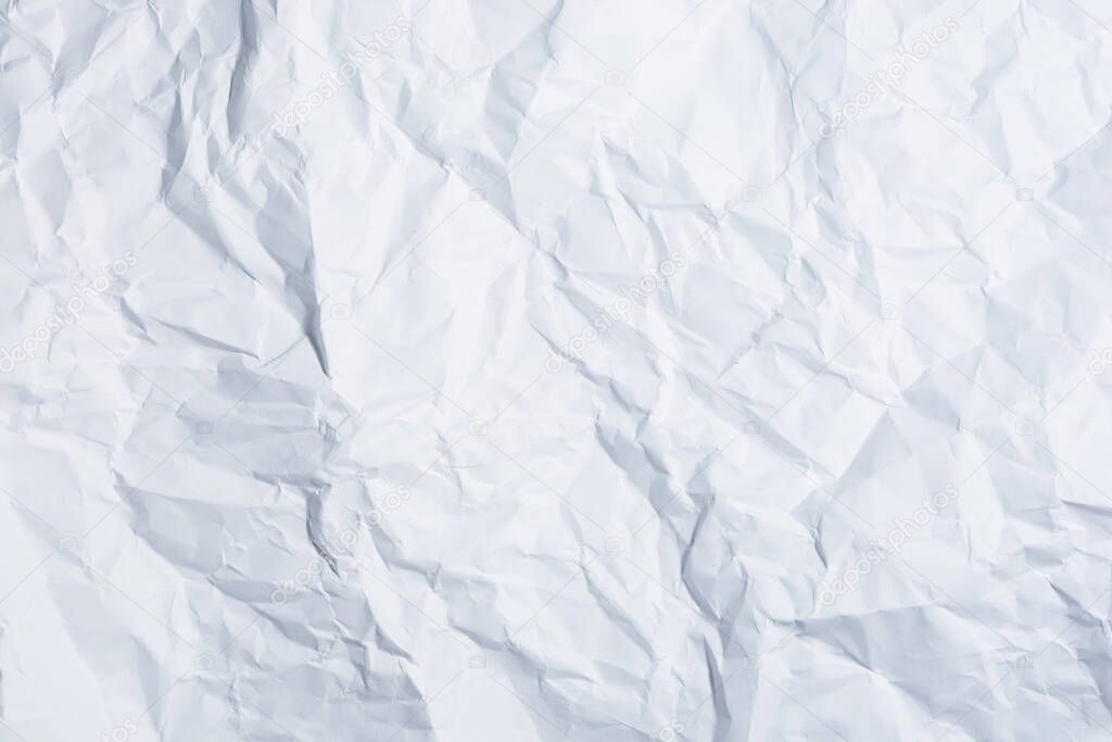 White paper wrinkled white background
