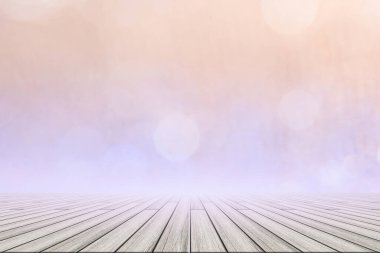 Renkli bokeh ahşap zemin