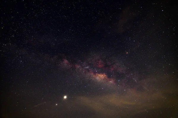 Panorama Hemel Sterren Nacht Melkweg — Stockfoto