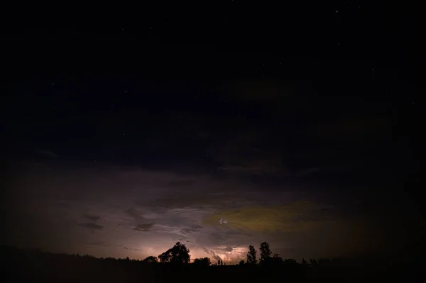 Blick Auf Blitze Himmel Der Nacht — Stockfoto