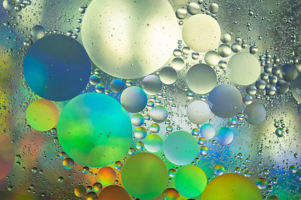 Cirkel Olie Water Abstract Kleurrijke Macro Achtergrond — Stockfoto