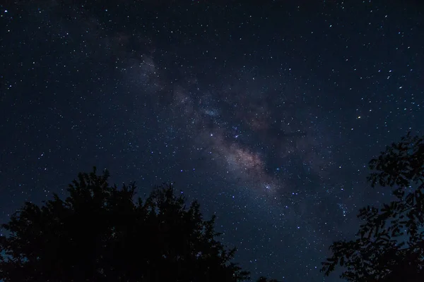 Lucht Achtergrond Sterren Nachts Melkweg — Stockfoto