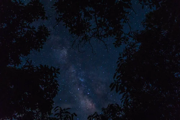 Himmelshintergrund Und Sterne Bei Nacht Milchstraße — Stockfoto